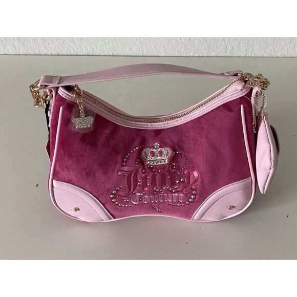 Juicy Couture Dreamy Juicy Shoulder Bag Raspberry Tart Light Pink Viral NEW - Picture 2 of 12